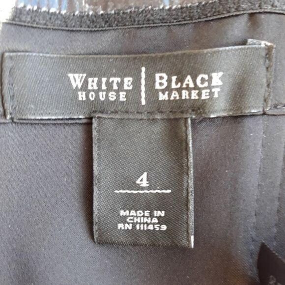 Vintage WHBM 80's Cocktail Structured Strapless Lace Peplum Dress Black Sz 4 - Picture 3 of 13